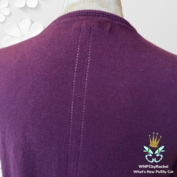 Banana Republic Purple Sweater Cardigan with Crystal Glass Buttons, Medium - Picture 6 of 9